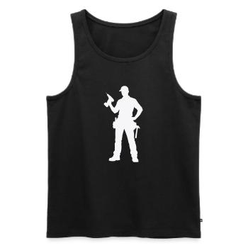 Silhouette d’artisan avec outils - Débardeur bio Premium Homme - noir - Devant - Michal (187cm)