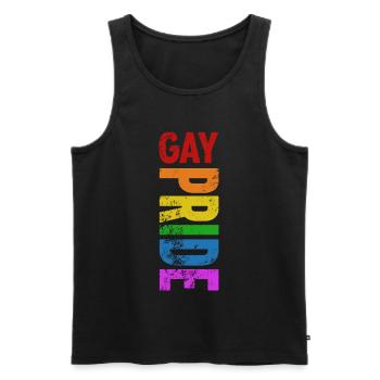 GAY Pride | LGBT | L’amour au lieu de la haine - Débardeur bio Premium Homme - noir - Devant - Michal (187cm)