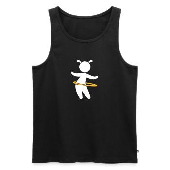 Jeu d'enfant avec Hoolahoop - Débardeur bio Premium Homme - noir - Devant - Michal (187cm)