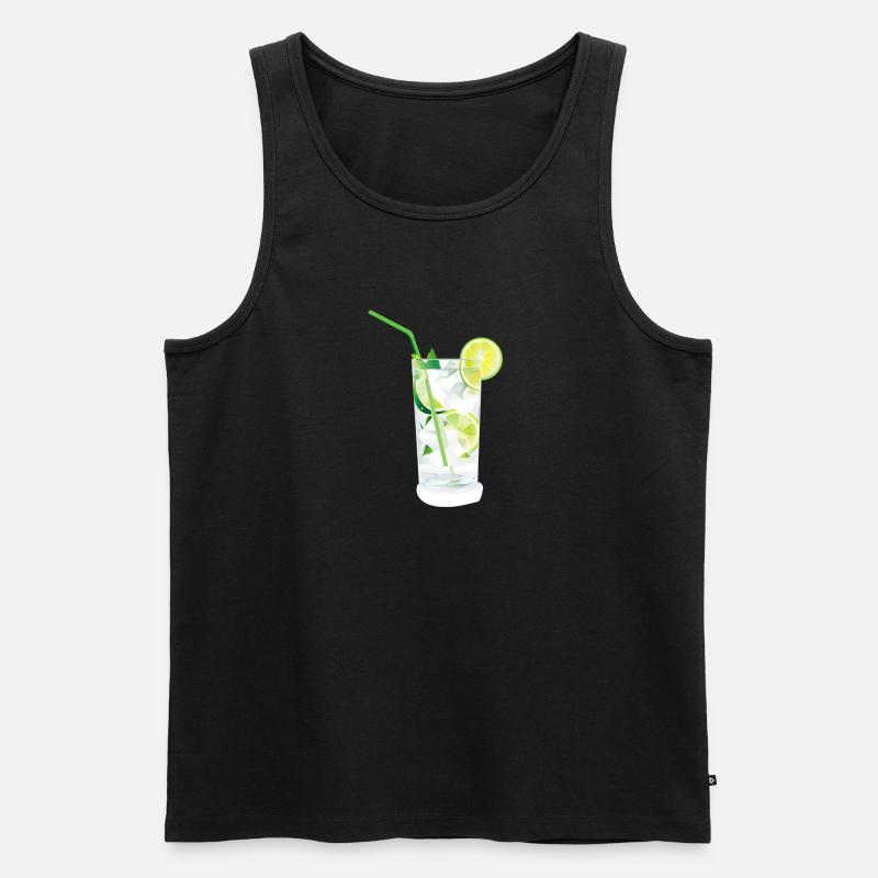 Caipirinha Cocktail - Männer Premium Bio Tank Top - Schwarz
