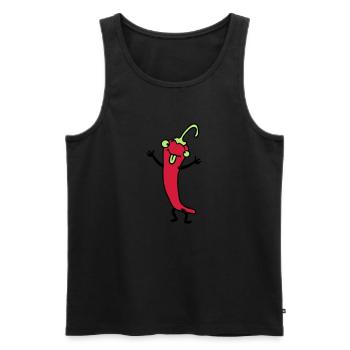 Chili chilli peppers hot funny comics - Men's Premium Organic Tank Top - black - Front - AI Model Male 178 light (178cm)