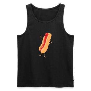 cute human hot dog - Men's Premium Organic Tank Top - black - Front - Michal (187cm)