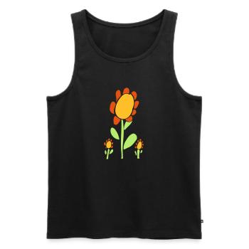 Cheerful flower with yellow and orange leaves - Men's Premium Organic Tank Top - black - Front - Michal (187cm)