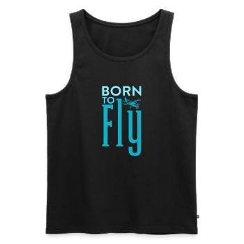 Born to Fly Pilot Aviation - Männer Premium Bio Tank Top - Schwarz - Vorne - Michal (187cm)