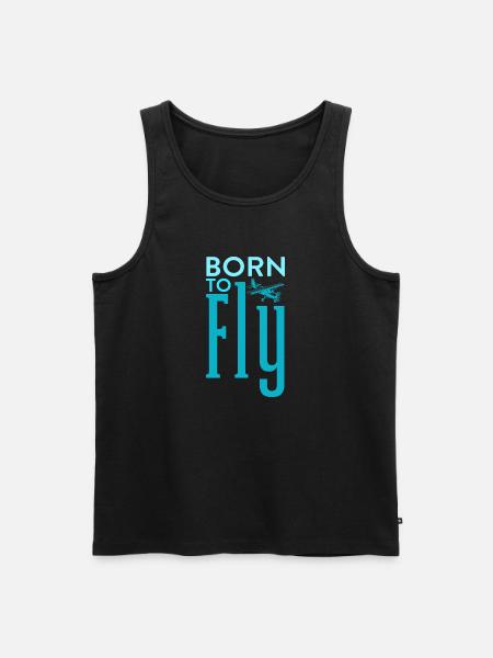 Né pour pilote d’aviation - Débardeur bio Premium Homme - noir