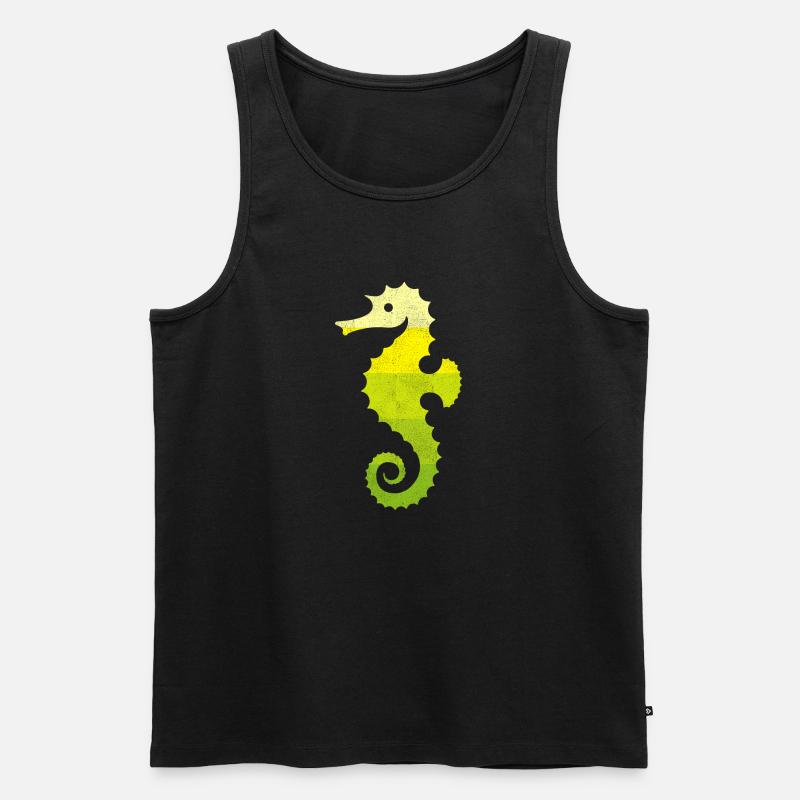 Seepferdchen - Männer Premium Bio Tank Top - Schwarz