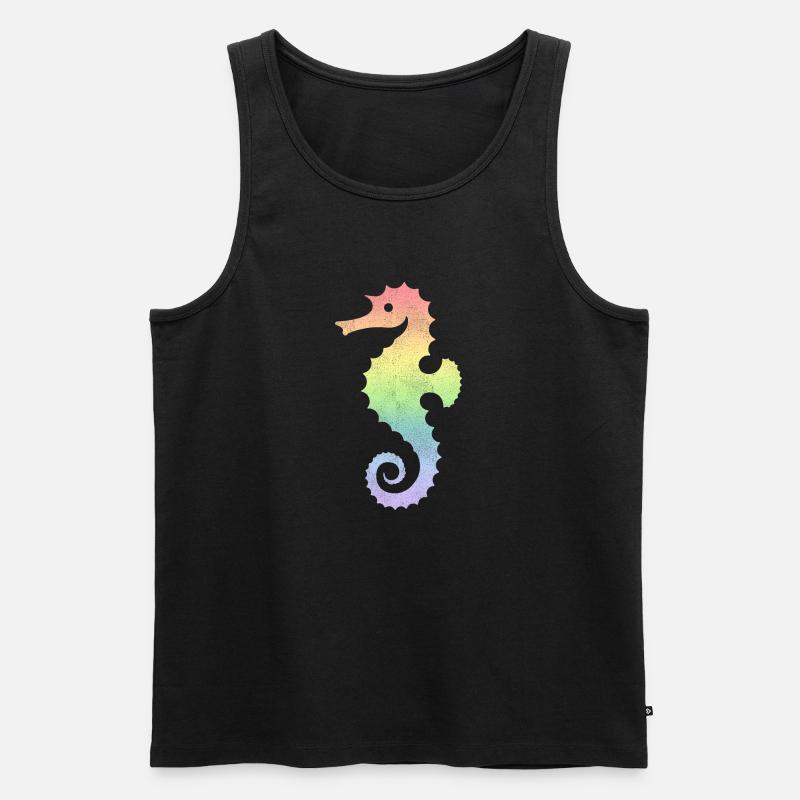 Seepferdchen - Männer Premium Bio Tank Top - Schwarz