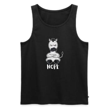 Nope Funny Lazy Zebra - Men's Premium Organic Tank Top - black - Front - Michal (187cm)