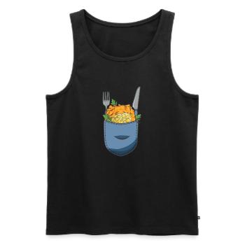 Schnitzel dans votre poche - Débardeur bio Premium Homme - noir - Devant - AI Model Male 178 light (178cm)