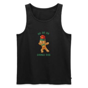 Dancing gingerbread man making a Dab - Men's Premium Organic Tank Top - black - Front - AI Model Male 178 light (178cm)