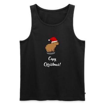 Capy Christmas! - Men's Premium Organic Tank Top - black - Front - Michal (187cm)