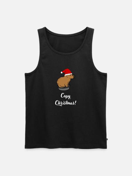 Capy Christmas! - Men's Premium Organic Tank Top - black