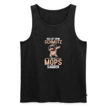Hund Mops - Männer Premium Bio Tank Top - Schwarz - Vorne - Michal (187cm)