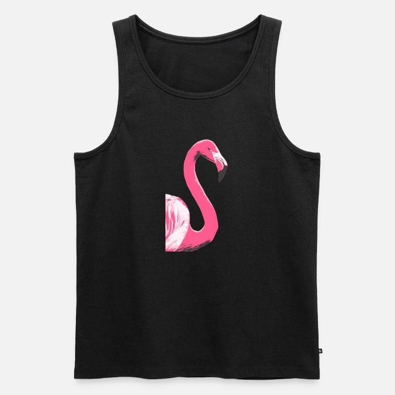 Flamingo Vogel Illustration - Männer Premium Bio Tank Top - Schwarz