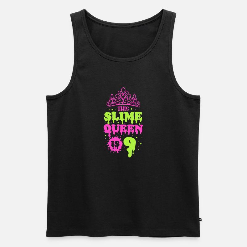 This slime queen is 9 - Männer Premium Bio Tank Top - Schwarz