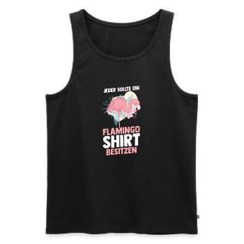Jeder sollte ein Flamingo besitzen - Männer Premium Bio Tank Top - Schwarz - Vorne - Michal (187cm)