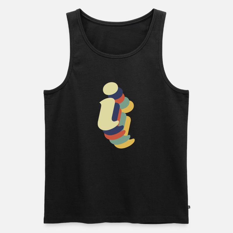 Retro-Buchstabe I - Männer Premium Bio Tank Top - Schwarz