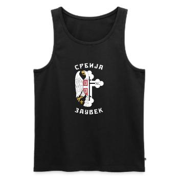 Belgrad Serbien Flagge Serbisch Adler Herkunft Rei - Männer Premium Bio Tank Top - Schwarz - Vorne - Michal (187cm)
