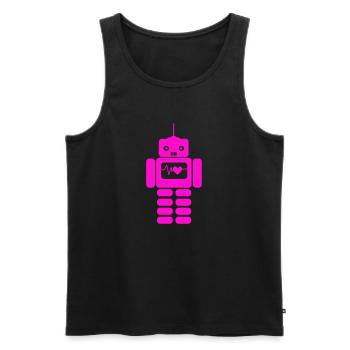 Roboter Heart Love - Männer Premium Bio Tank Top - Schwarz - Vorne - AI Model Male 178 light (178cm)