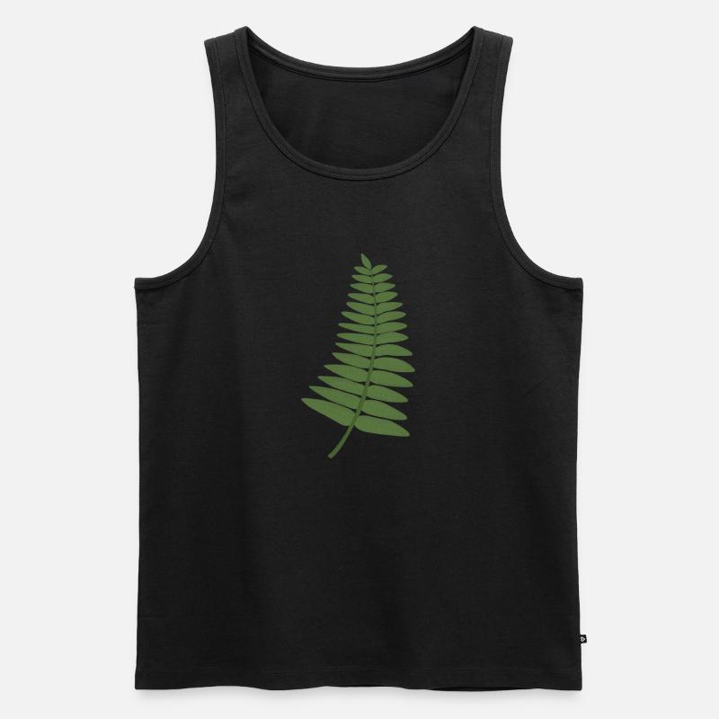 Farnblatt - Männer Premium Bio Tank Top - Schwarz