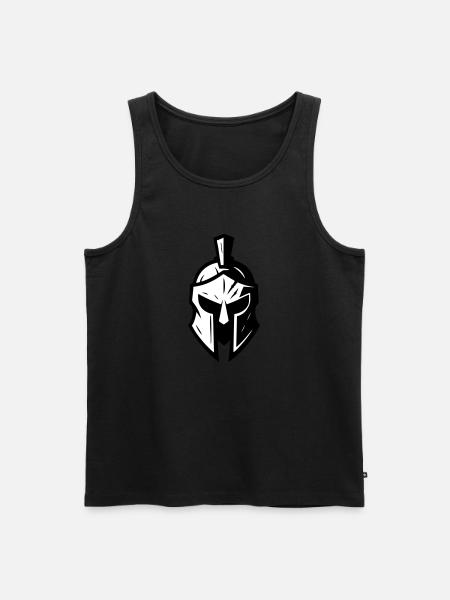 Spartan Gladiator Helmet Icon - Men's Premium Organic Tank Top - black