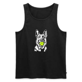 Malinois Ball Ball Junkie Dogs Wilsigns - Men's Premium Organic Tank Top - black - Front - AI Model Male 178 light (178cm)
