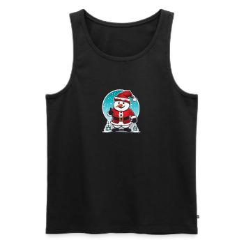 cooler Schneemann - Männer Premium Bio Tank Top - Schwarz - Vorne - Michal (187cm)