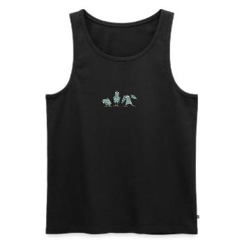 Owls - Turquoise - Men's Premium Organic Tank Top - black - Front - AI Model Male 178 light (178cm)