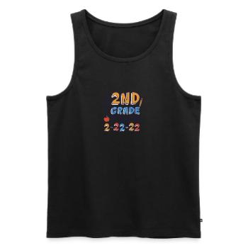 Teaching 2nd grade on twosday Teaching 2nd grade o - Männer Premium Bio Tank Top - Schwarz - Vorne - Michal (187cm)