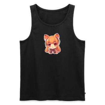 Chienne japonaise Shiba Inu, fille en portrait - Débardeur bio Premium Homme - noir - Devant - Michal (187cm)