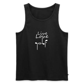 live love golf - Männer Premium Bio Tank Top - Schwarz - Vorne - Michal (187cm)