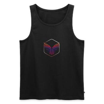 Freiheit - Männer Premium Bio Tank Top - Schwarz - Vorne - Michal (187cm)
