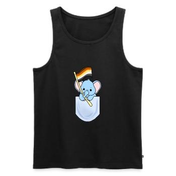 Elephant in pocket Gay Bear Pride - Men's Premium Organic Tank Top - black - Front - Michal (187cm)