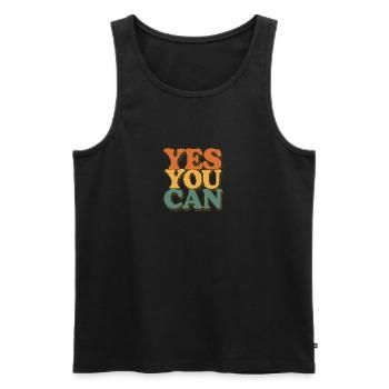 Yes You Can – Motivation rétro - Débardeur bio Premium Homme - noir - Devant - AI Model Male 178 light (178cm)