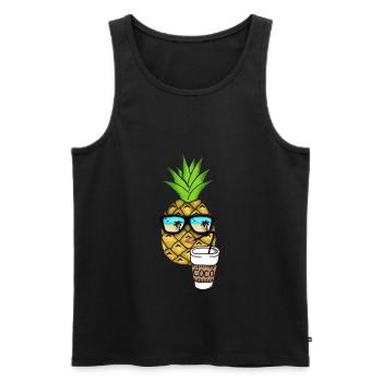 Urlaub - Männer Premium Bio Tank Top - Schwarz - Vorne - AI Model Male 178 light (178cm)