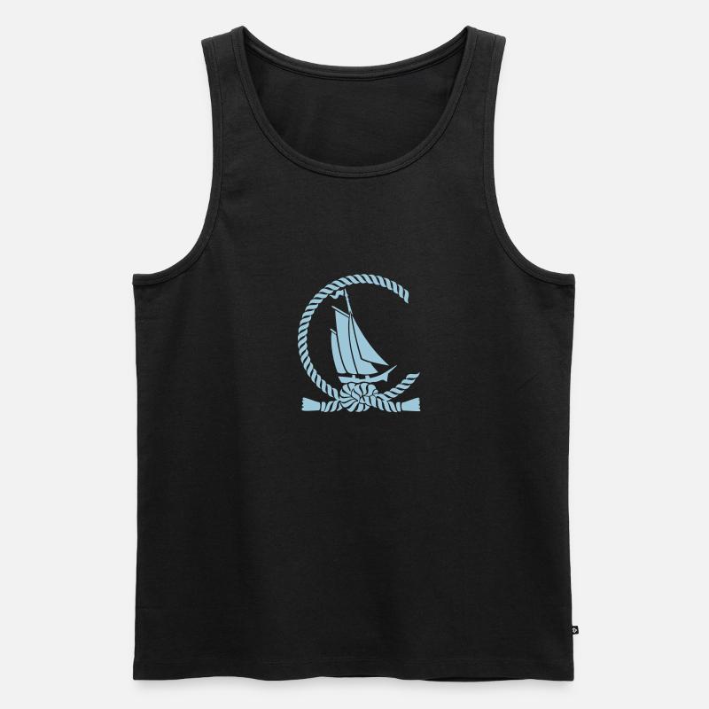 Segelboot / sailboat (b, 1c) - Männer Premium Bio Tank Top - Schwarz