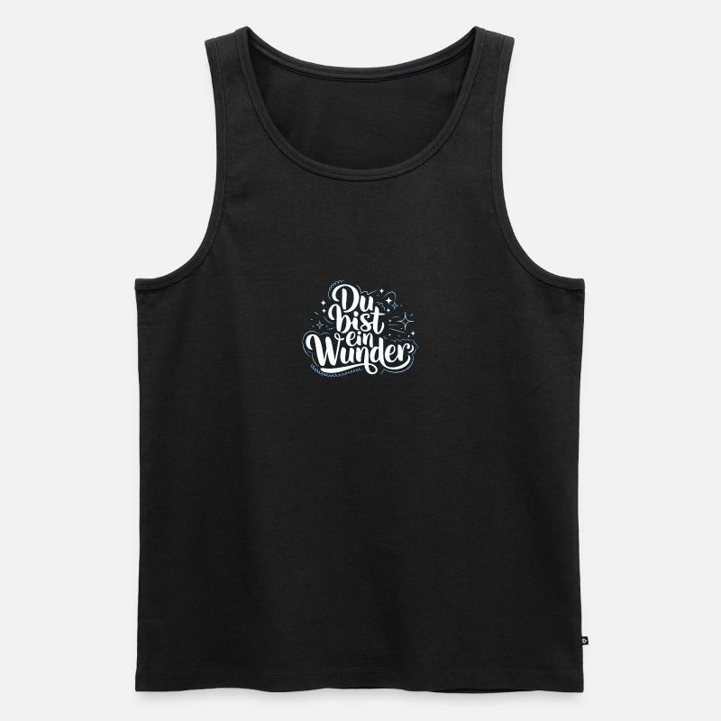 Du bist ein Wunder - Männer Premium Bio Tank Top - Schwarz