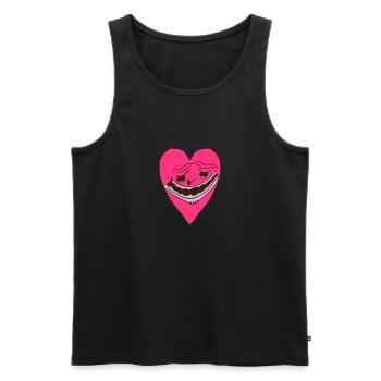 Heart Grimace - Ugly Heart Face - Men's Premium Organic Tank Top - black - Front - Michal (187cm)