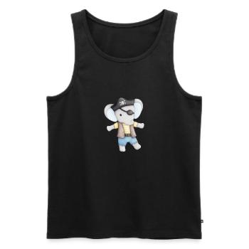 cute elephant as a pirate - Men's Premium Organic Tank Top - black - Front - AI Model Male 178 light (178cm)