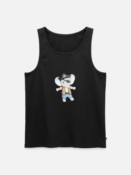 cute elephant as a pirate - Men's Premium Organic Tank Top - black