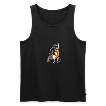 Climbing, Wiltsch, Frech, Switzerland, Haslital - Men's Premium Organic Tank Top - black - Front - AI Model Male 178 light (178cm)
