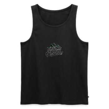 Faith moves mountains - Glaube versetzt Berge - Männer Premium Bio Tank Top - Schwarz - Vorne - Michal (187cm)