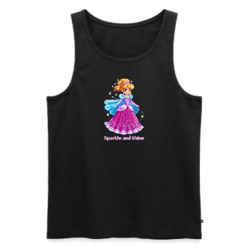 Pixel Art Anime Princess - Men's Premium Organic Tank Top - black - Front - Michal (187cm)