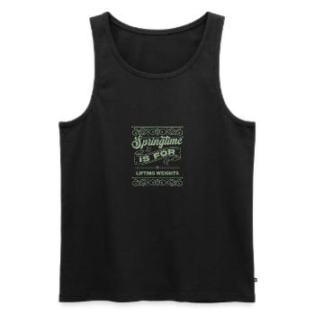Der Frühling ist zum Heben von Gewichten geeignet - Männer Premium Bio Tank Top - Schwarz - Vorne - AI Model Male 178 light (178cm)