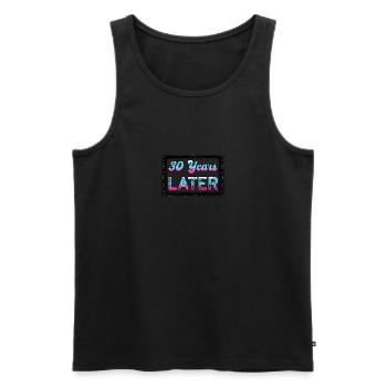 30 years later birthday gift - Men's Premium Organic Tank Top - black - Front - AI Model Male 178 light (178cm)