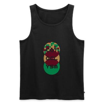 Cataclysm Abstrakt Zahnräder Geschenk Motiv - Männer Premium Bio Tank Top - Schwarz - Vorne - Michal (187cm)