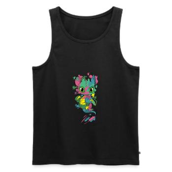 Bunter Baby Drache | Lustiger Drache Bunt - Männer Premium Bio Tank Top - Schwarz - Vorne - AI Model Male 178 light (178cm)