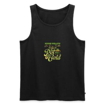 Bitcoin-Wallets sind viel besser als ein Topf voll Gold - Männer Premium Bio Tank Top - Schwarz - Vorne - AI Model Male 178 light (178cm)