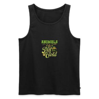 Les animaux valent mieux qu’un pot d’or de la Saint-Patrick - Débardeur bio Premium Homme - noir - Devant - AI Model Male 178 light (178cm)