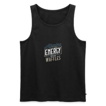 Aligning My Energy With Waffles Inspiration - Men's Premium Organic Tank Top - black - Front - AI Model Male 178 light (178cm)